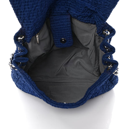 Chanel Nylon Patent Quilted CC Accordion Flap Bag Blue 6 of 13