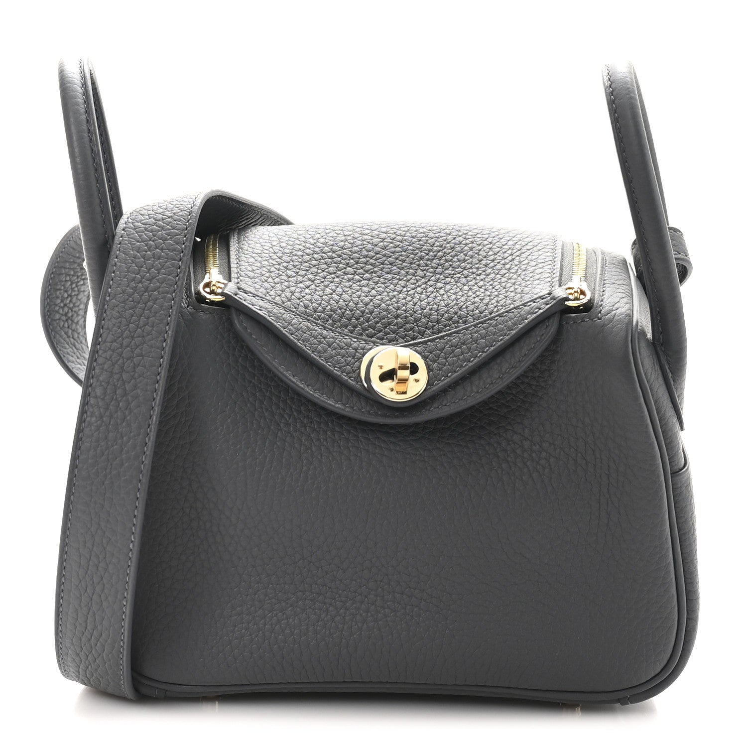Hermes Taurillon Clemence Mini Lindy 20 Ardoise 1 of 11