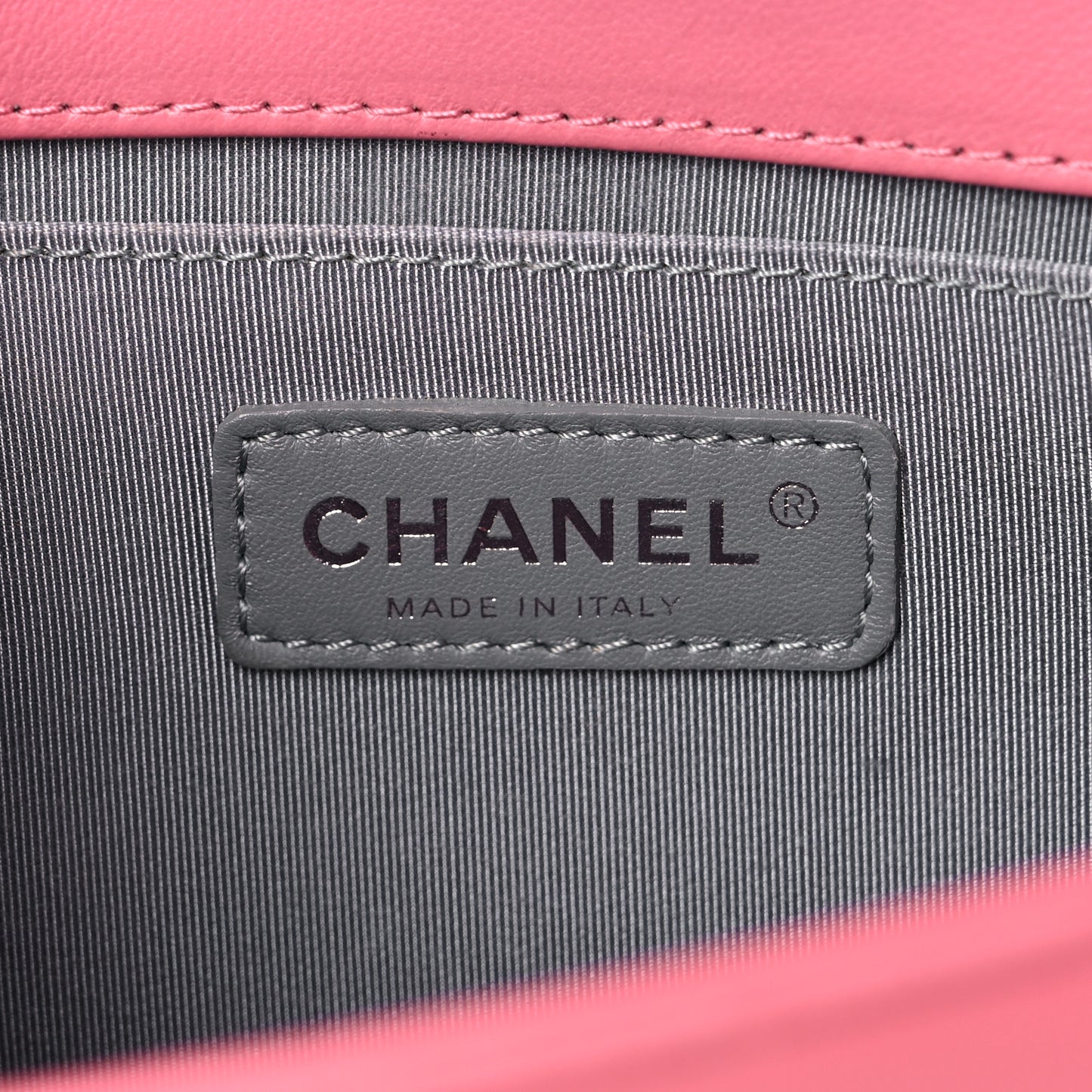 Calfskin Chevron Quilted Medium Boy Flap Pink
