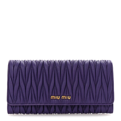 Miu Miu Nappa Matelasse Flap Wallet Purple 1 of 7