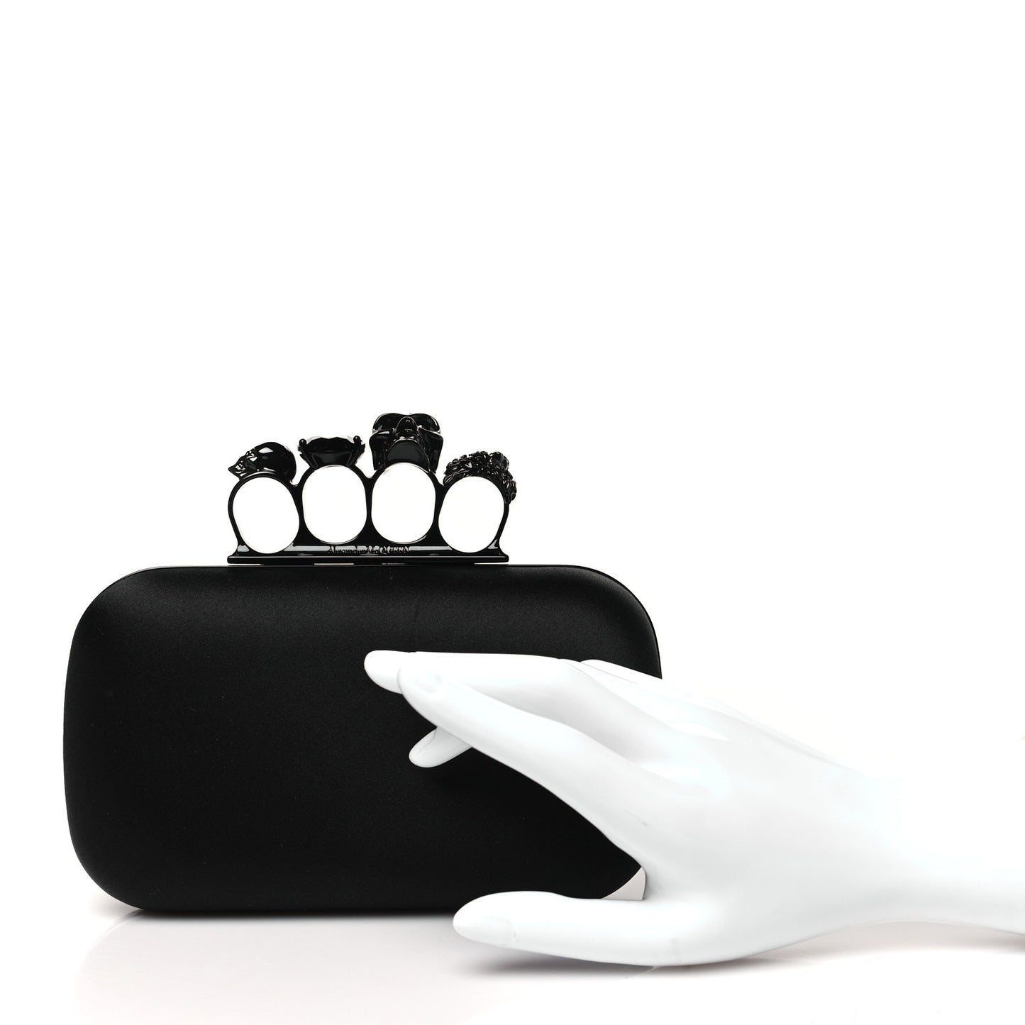 Silk Knucklebox Clutch Black