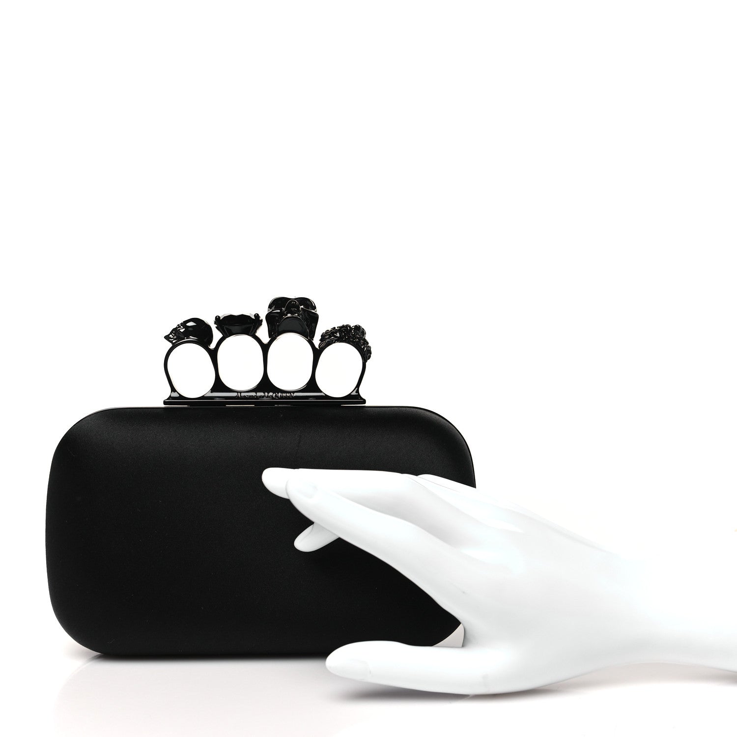 Alexander McQueen Silk Knucklebox Clutch Black 2 of 8