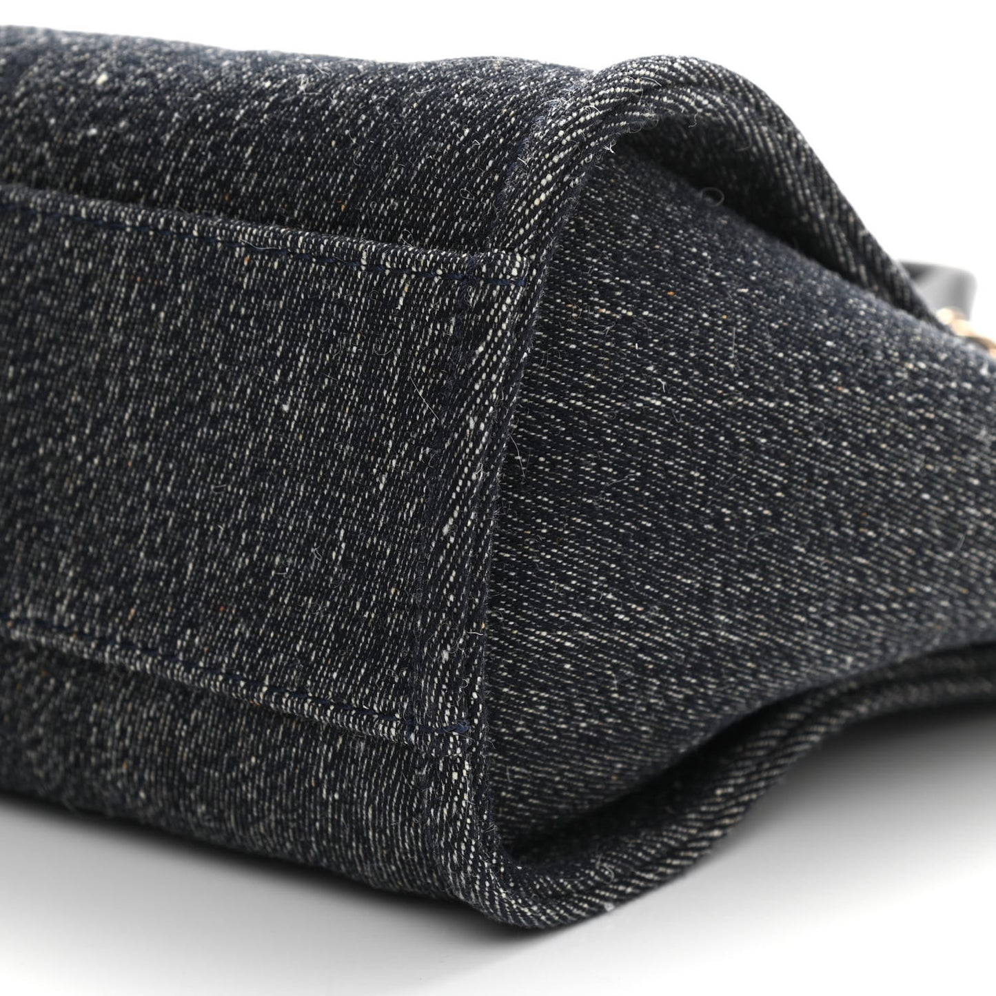 Denim Small Deauville Tote Dark Blue White