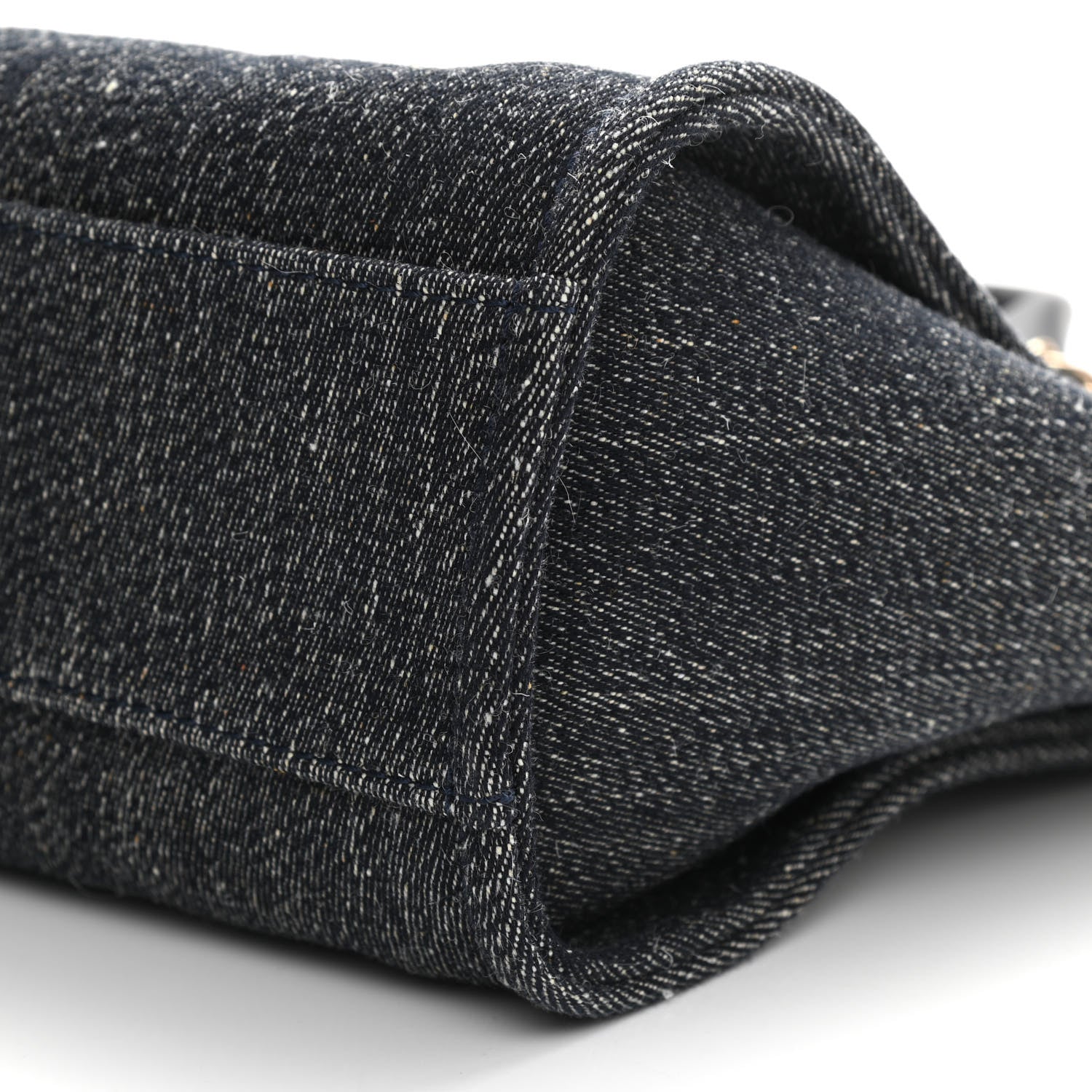 Chanel Denim Small Deauville Tote Dark Blue White 10 of 12