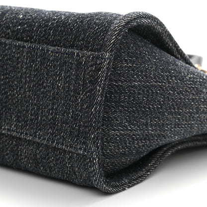 Chanel Denim Small Deauville Tote Dark Blue White 10 of 12