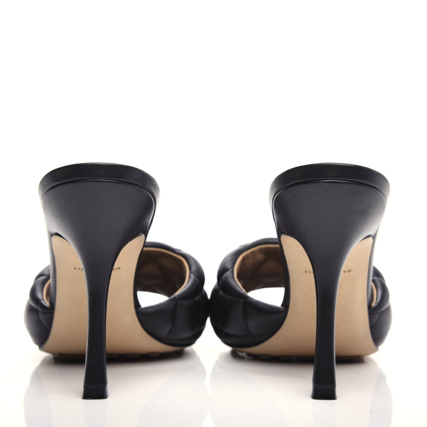 Nappa Matelasse Padded Mule Sandals 39.5 Black