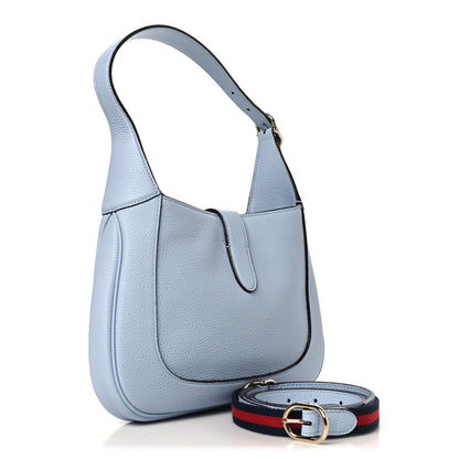 Gucci Grained Calfskin Web Medium Jackie 1961 Hobo Light Blue 3 of 9