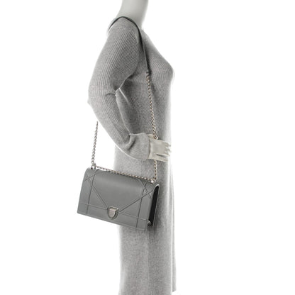 Christian Dior Grained Calfskin Medium Diorama Flap Bag Grey 2 of 8