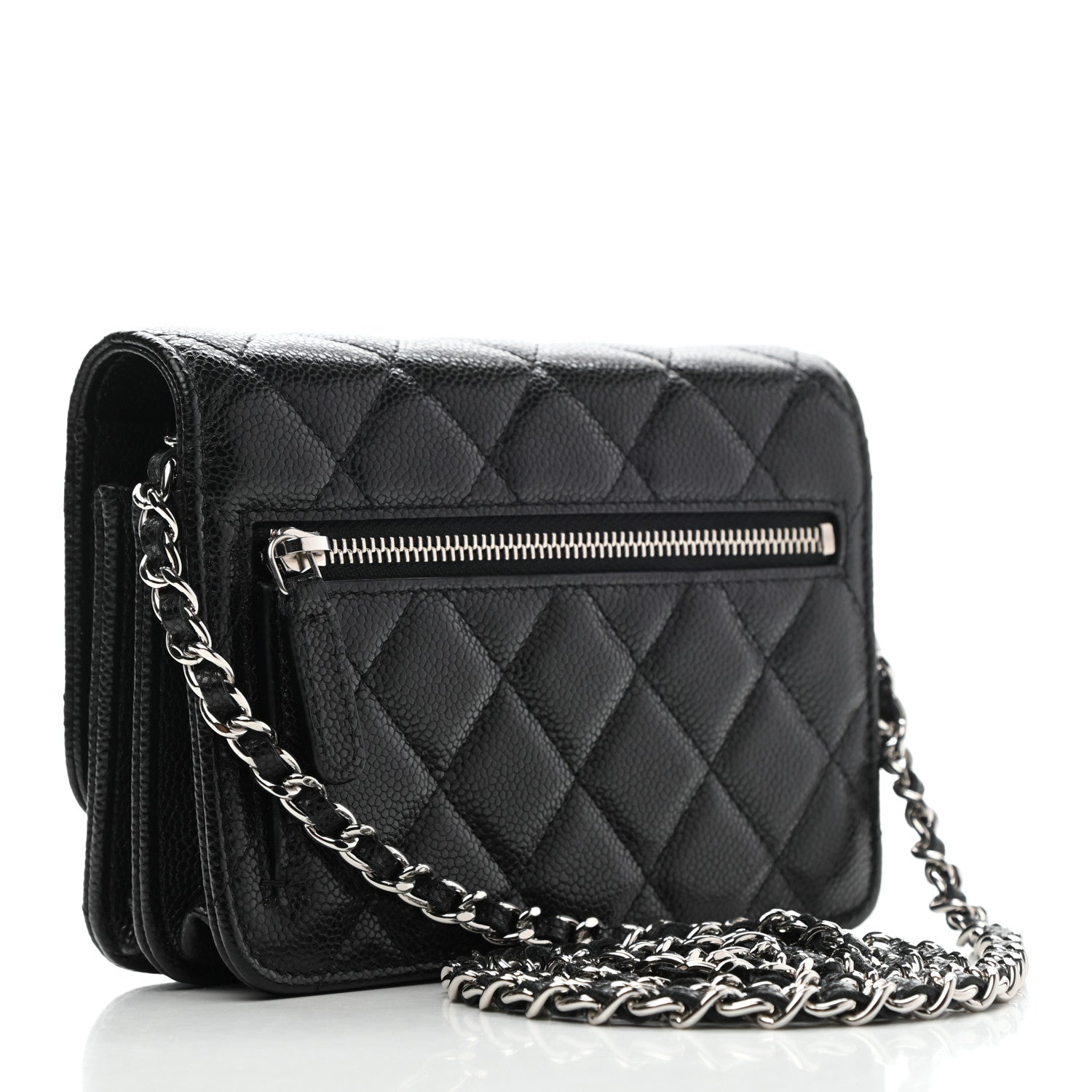 Chanel Caviar Quilted Mini Wallet On Chain WOC Black 4 of 11