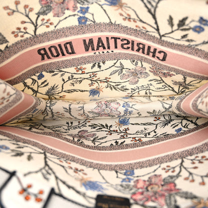 Christian Dior Canvas Embroidered Large Rosa Mutabilis Book Tote White Multicolor 5 of 9