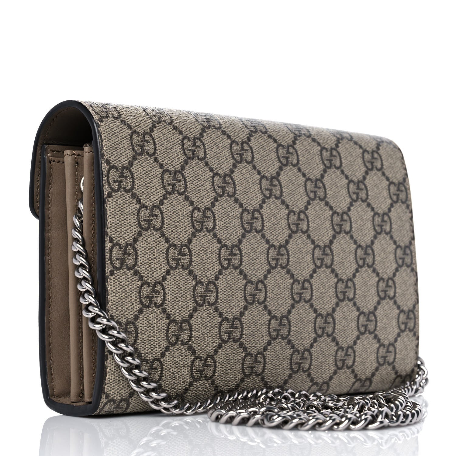 Gucci GG Supreme Monogram Mini Dionysus Chain Wallet Beige Taupe 3 of 9