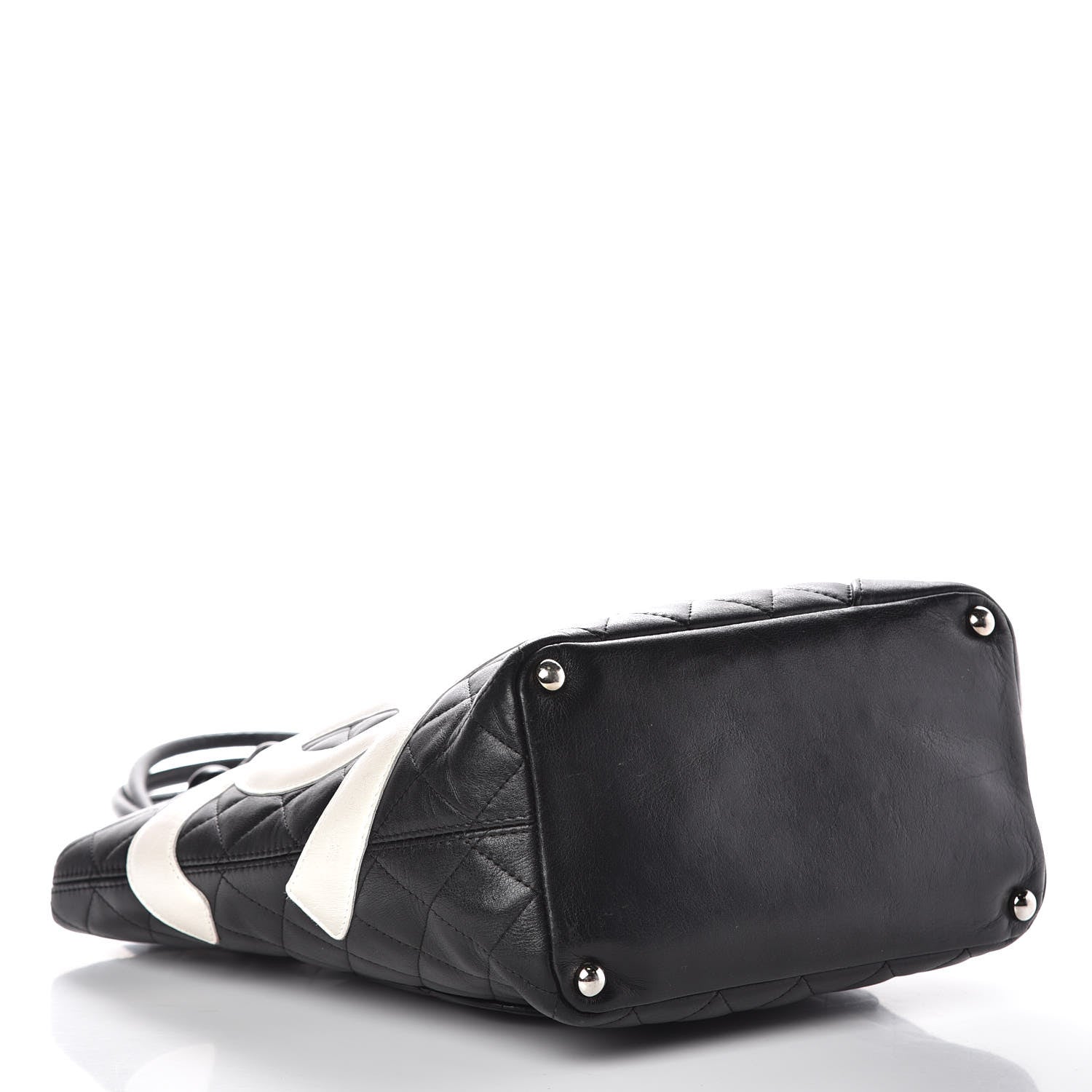 Chanel Calfskin Quilted Medium Cambon Tote Black White 4 of 9