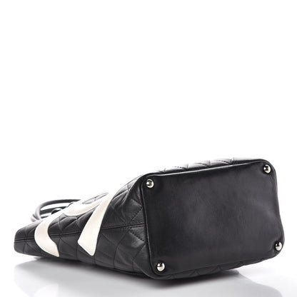 Chanel Calfskin Quilted Medium Cambon Tote Black White 4 of 9
