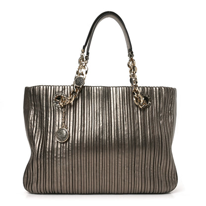 Bulgari Metallic Calfskin Monte Plisse Tote Bronze 1 of 9