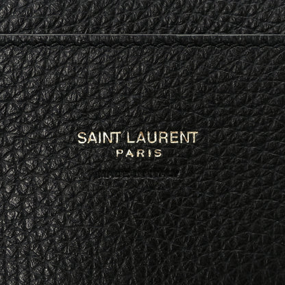Saint Laurent Grained Deerskin Paris VII Small Flat Hobo Black 7 of 12