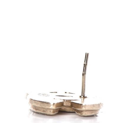 Chanel Enamel CC Earrings Grey Gold 3 of 7