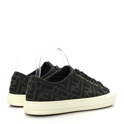 Fendi Fabric Jacquard FF Womens Domino Low Top Sneakers 40 Tobacco 4 of 8