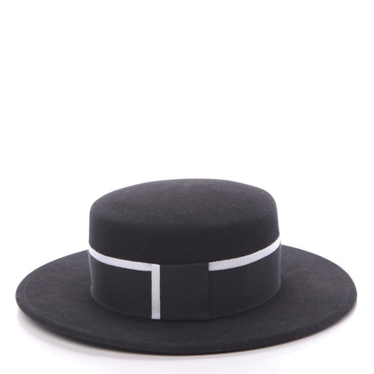 Chanel Felt Hat M Black White 3 of 7