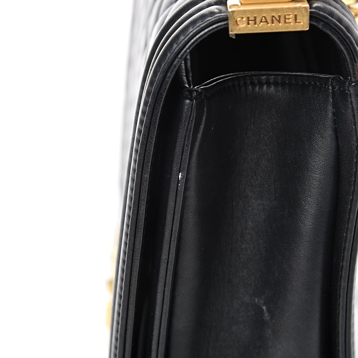 Chanel Lambskin Quilted New Medium Boy Flap Black 17 of 19