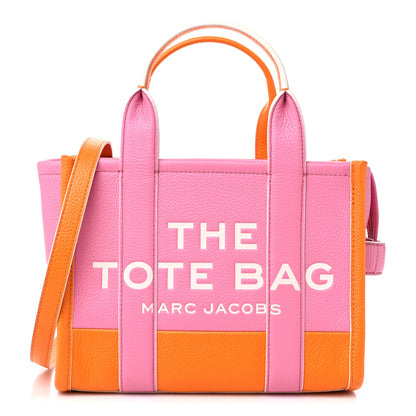 Marc Jacobs Grained Calfskin Small The Tote Bag Pink Orange 1 of 9