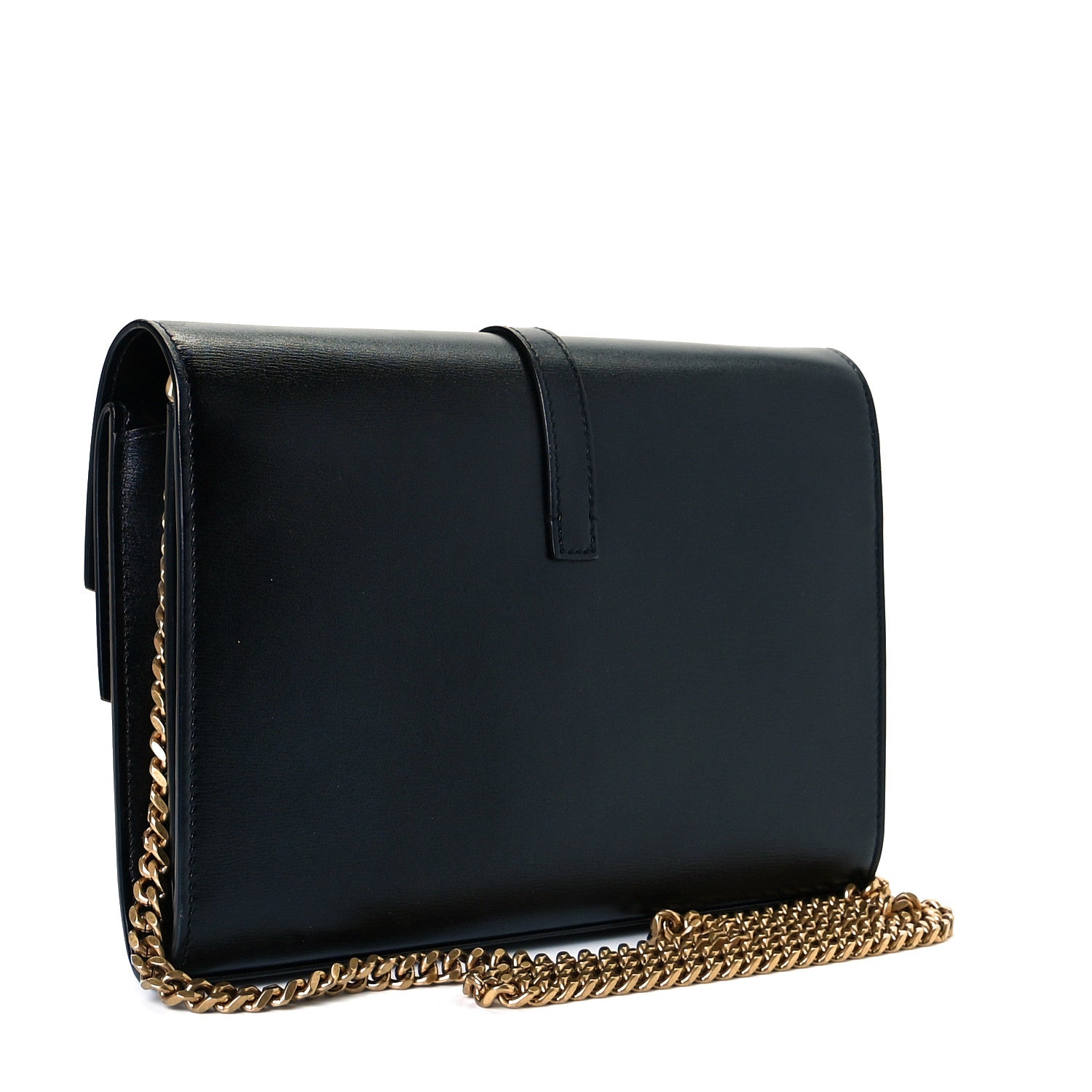 Saint Laurent Smooth Calfskin Monogram Sulpice Chain Wallet Black 4 of 9