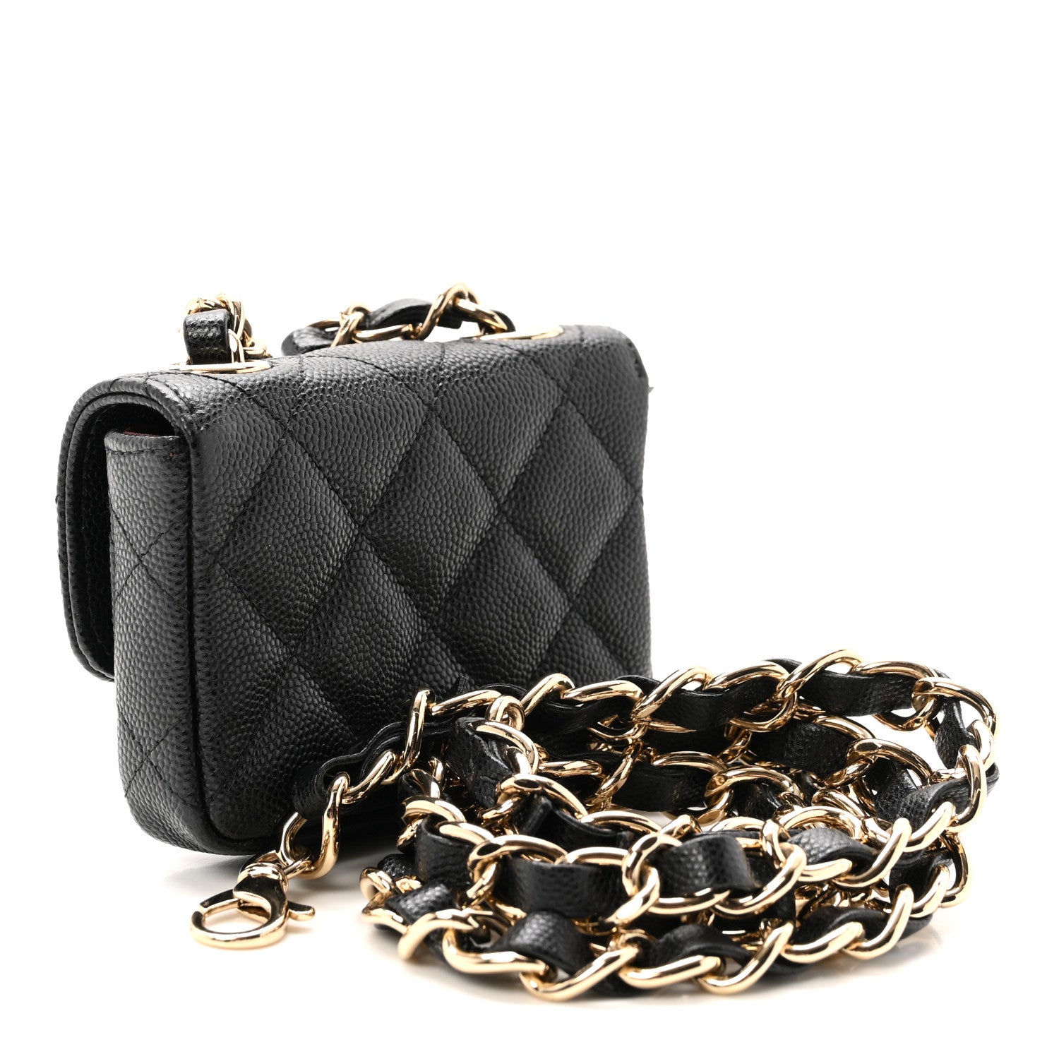 Chanel Caviar Quilted Mini Chain Belt Bag Black 3 of 12