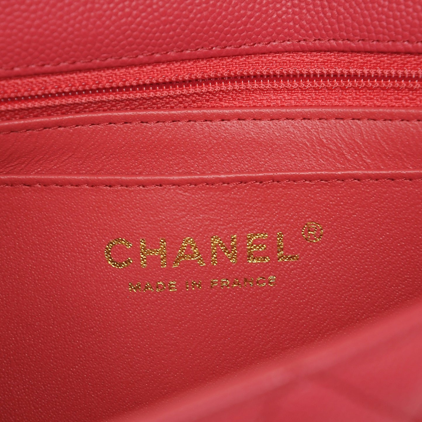 Caviar Quilted Mini Rectangular Flap Dark Pink