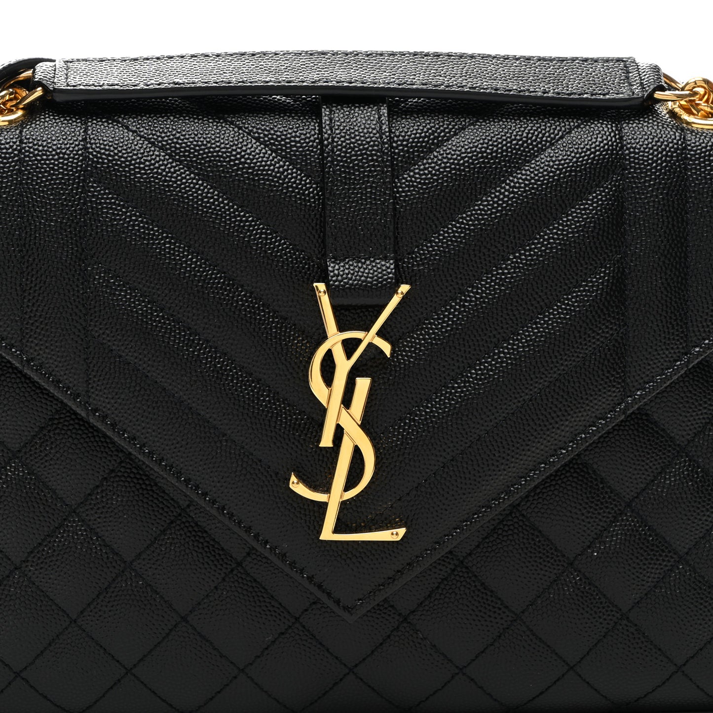 Grain De Poudre Textured Mixed Matelasse Triquilt Medium Monogram Satchel Black