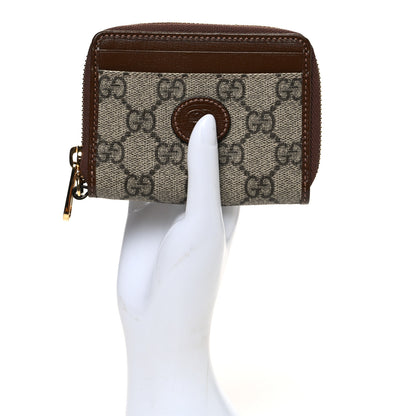Gucci GG Supreme Monogram Azalea Calfskin Retro Interlocking G Compact Wallet Beige Ebony Brown Sugar 2 of 7