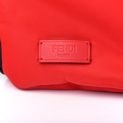 Fendi Nylon Vitello Elite Flamingo Fox Goat Fur Lightning Monster Eyes Backpack Rosso Black 10 of 10