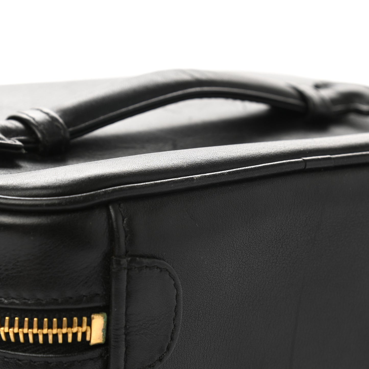 Lambskin Vanity Cosmetic Case Black