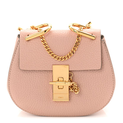 Chloe Grained Lambskin Nano Drew Shoulder Bag Cement Pink 1 of 10