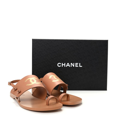 Chanel Goatskin CC Sandals 39 Brown 11 of 11