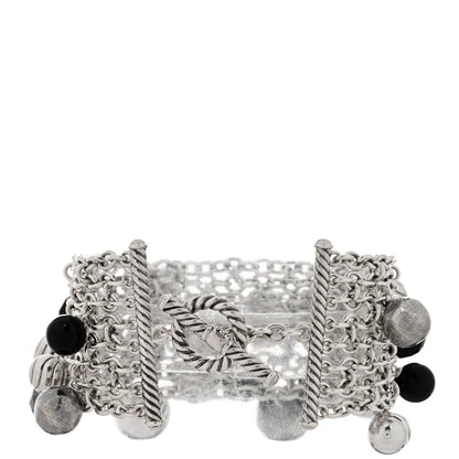 David Yurman Sterling Silver Black Onyx Hematine Multi Strand Toggle Bracelet 2 of 3