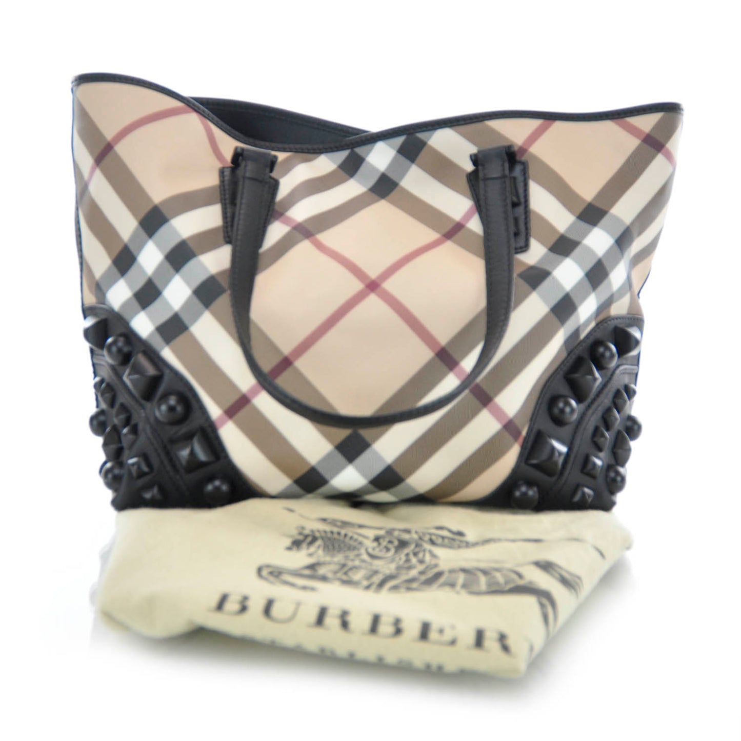 Nova Check Mega Stud Nickie Tote Black