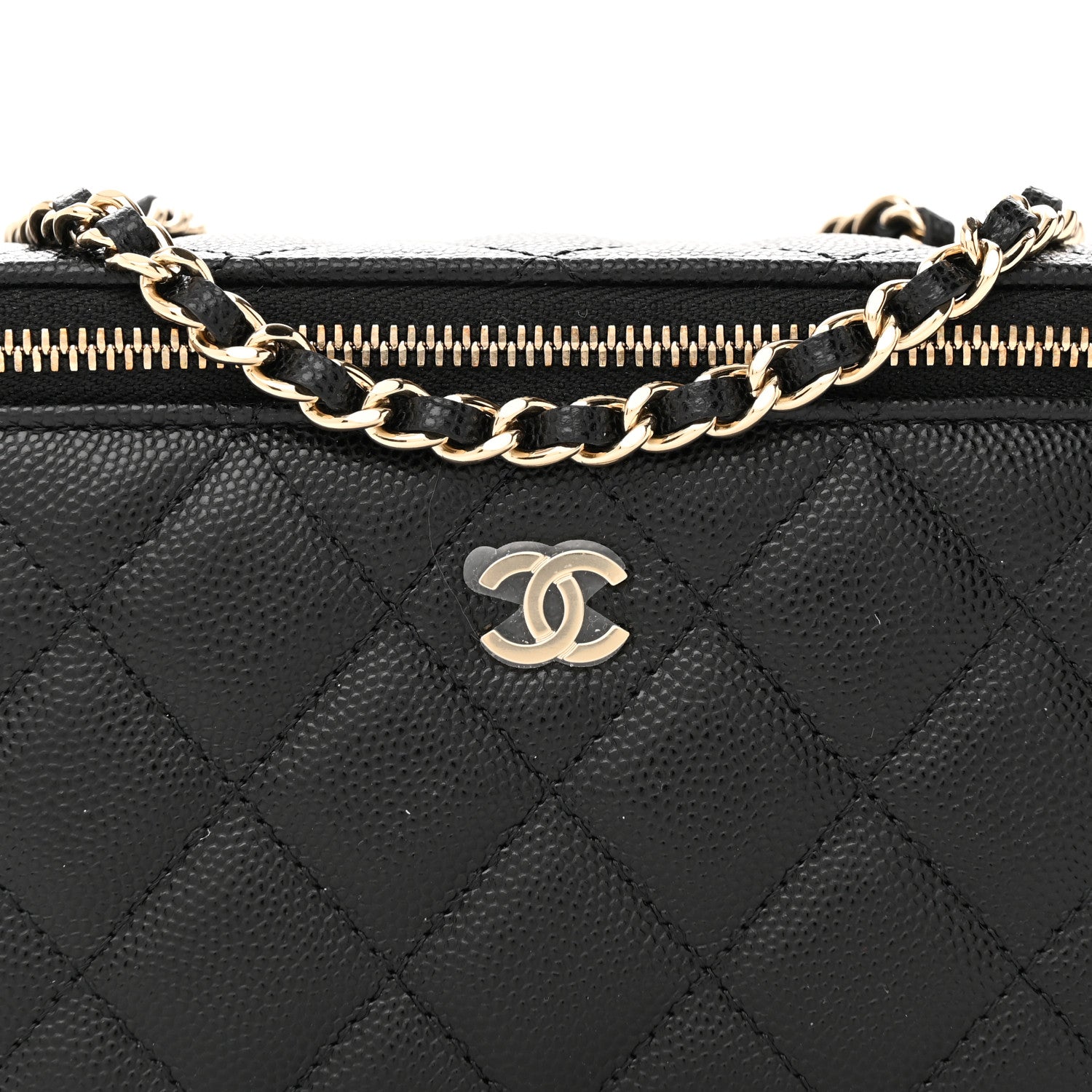 Chanel Caviar Quilted Small Vanity Case With Chain Black 8 of 12