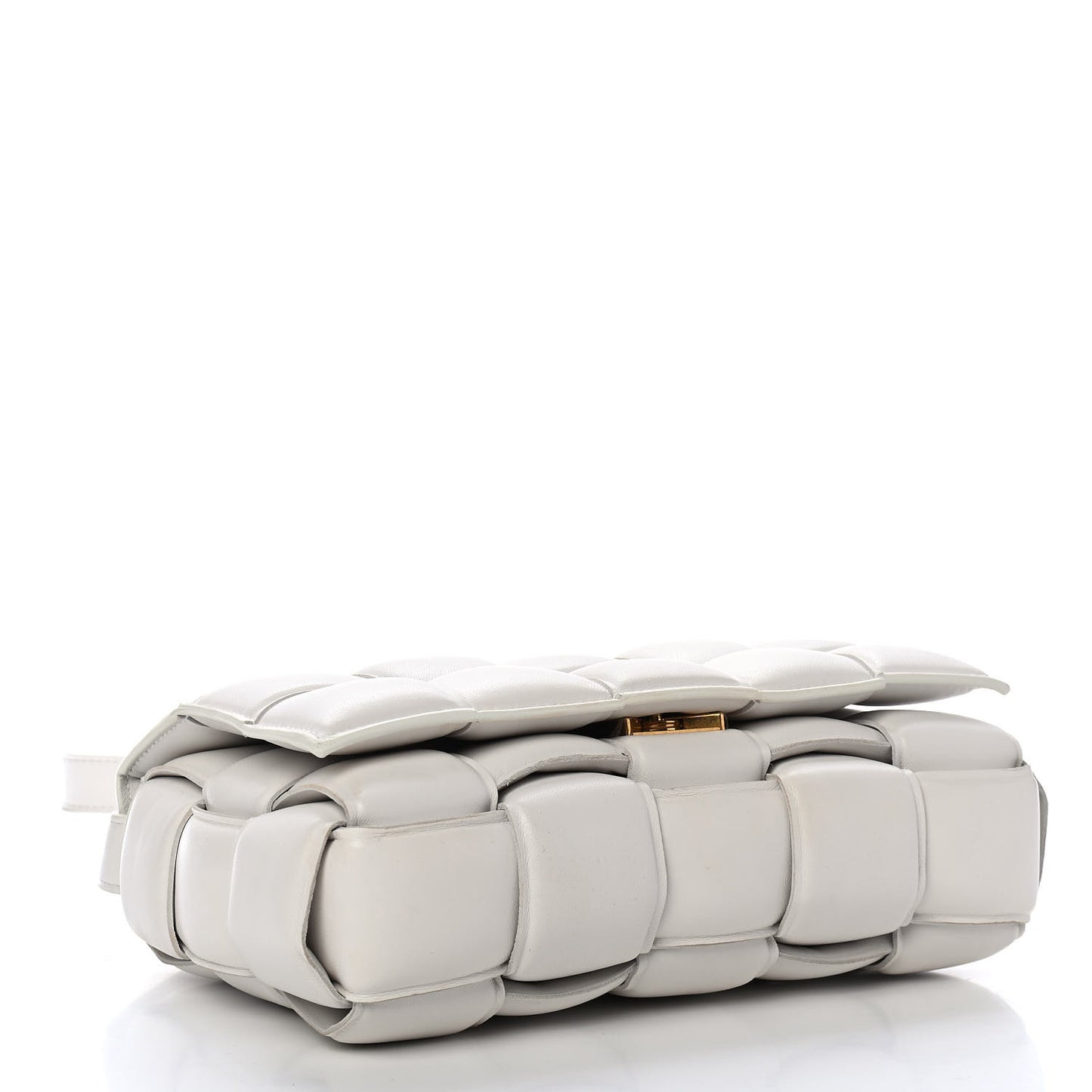 Nappa Maxi Intreccio Padded Cassette Crossbody Bag Chalk
