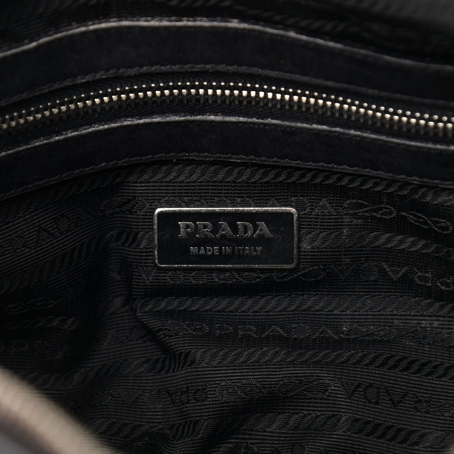 Nylon Calfskin Buckle Shoulder Bag Black