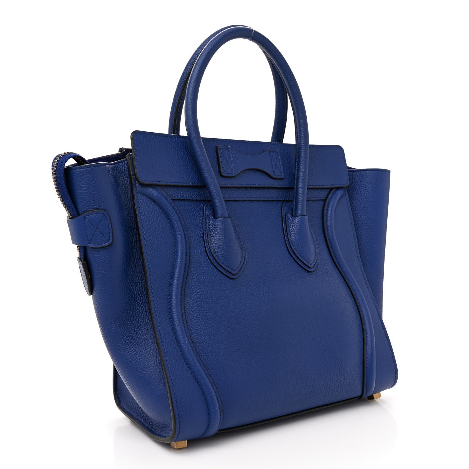 Celine Drummed Calfskin Micro Luggage Indigo 3 of 11