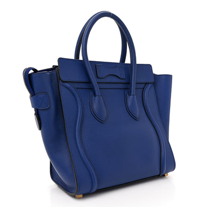Celine Drummed Calfskin Micro Luggage Indigo 3 of 11
