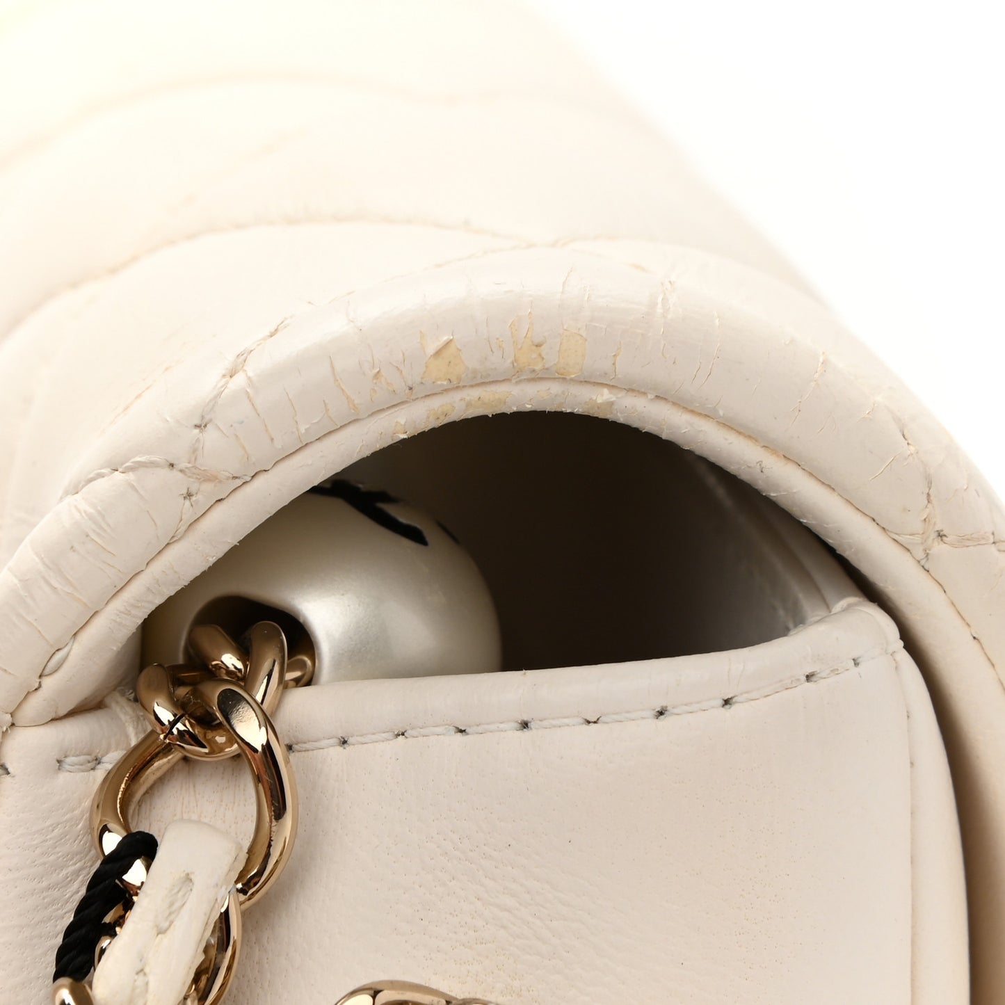 Lambskin Quilted Small My Precious Flap White