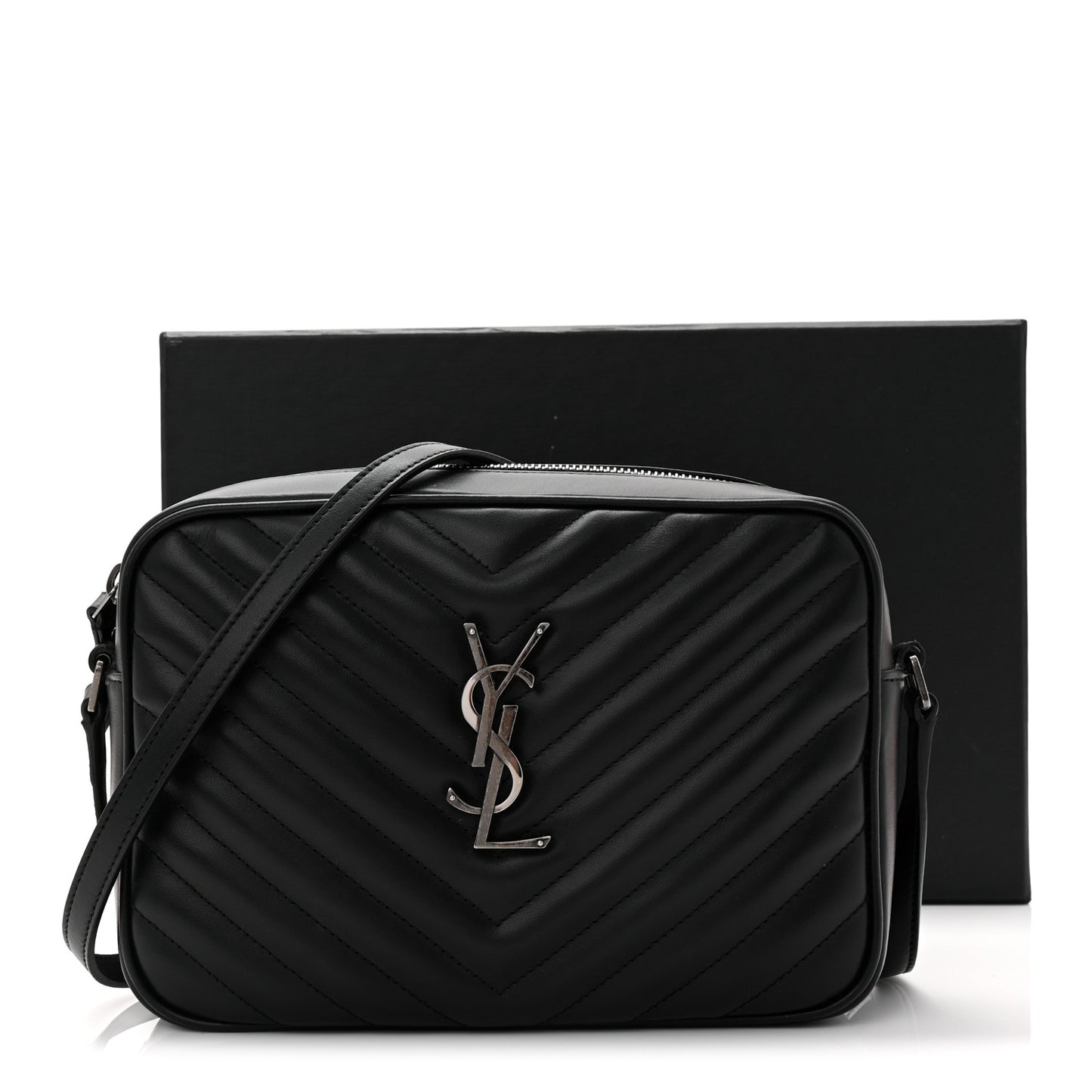 Calfskin Matelasse Monogram Lou Camera Bag Black