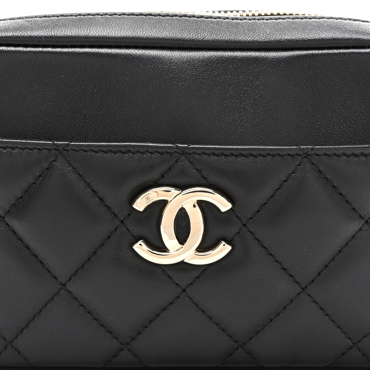 Chanel Lambskin Quilted Waist Bag With Pouch Black 9 of 11
