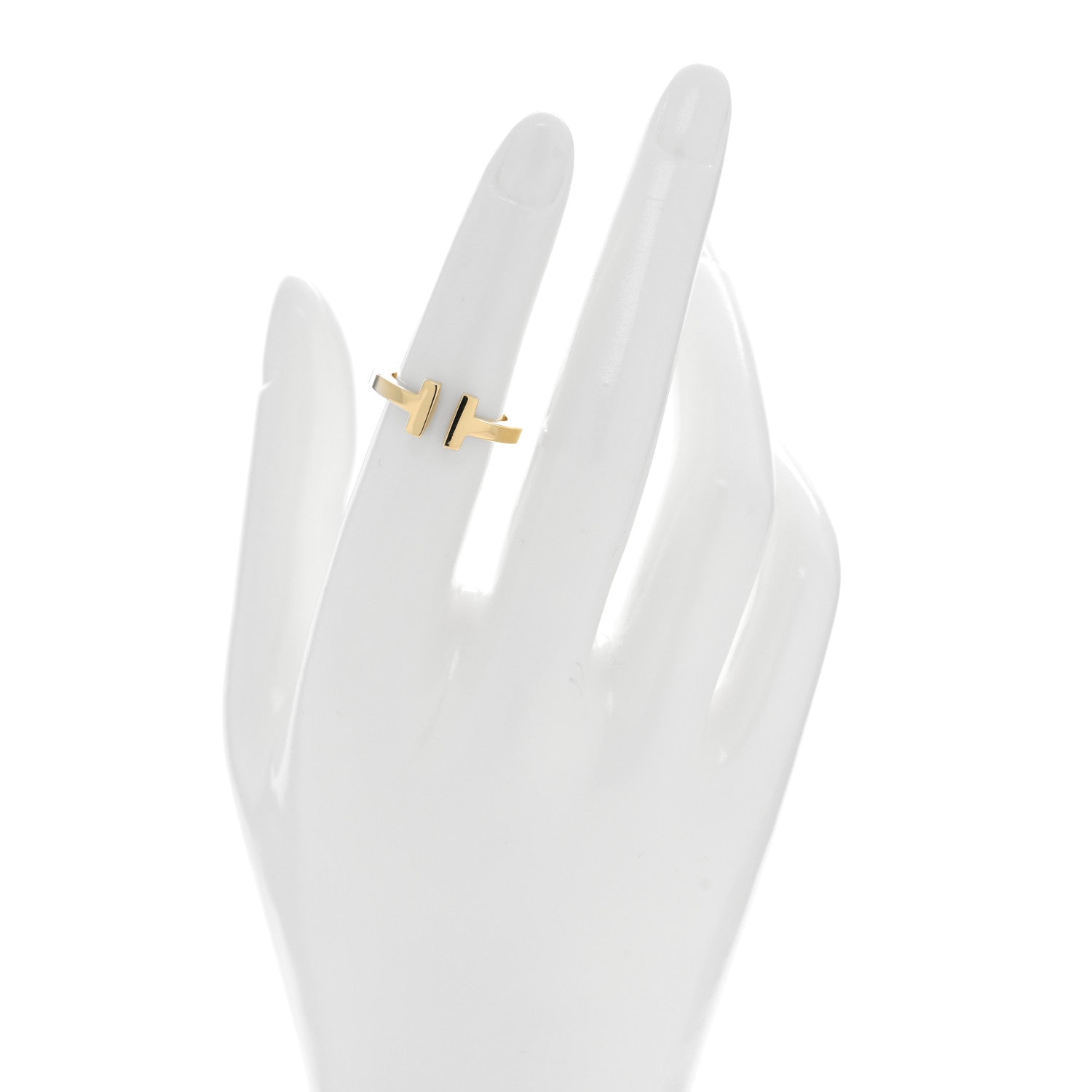 Tiffany 18K Yellow Gold T Square Ring 50 5.5 2 of 4