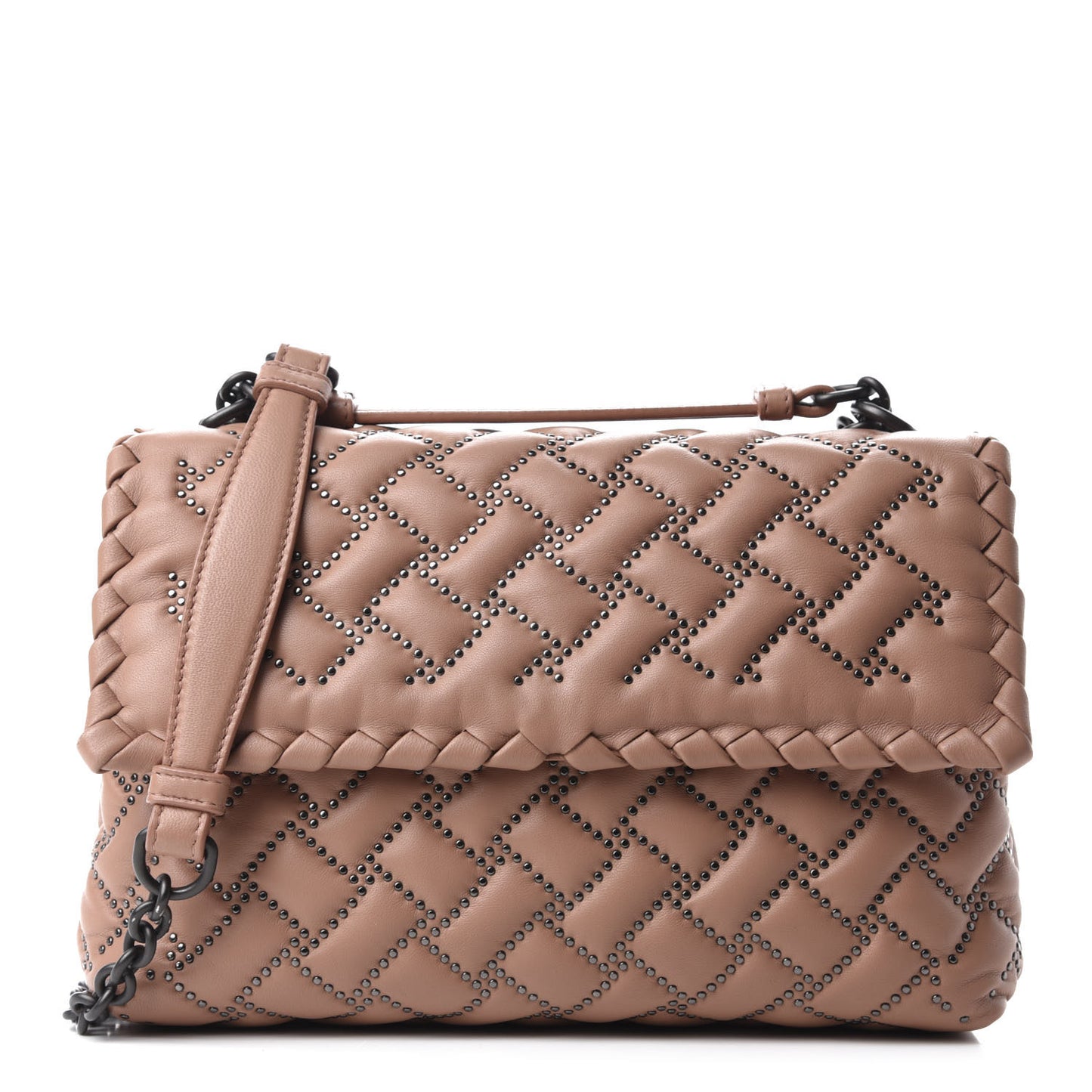 Nappa Intrecciato Microstuds Small Olimpia Shoulder Bag Dahlia