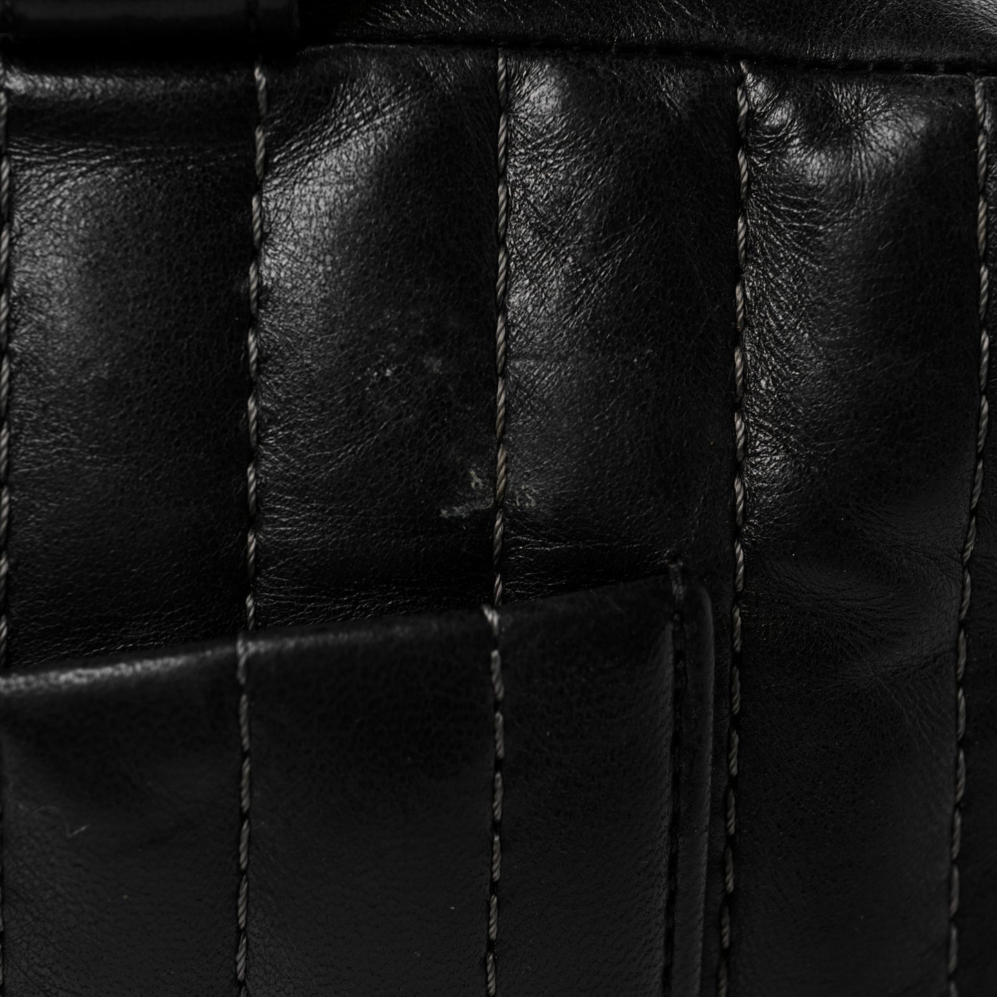 Lambskin Vertical Quilted Mademoiselle Satchel Black