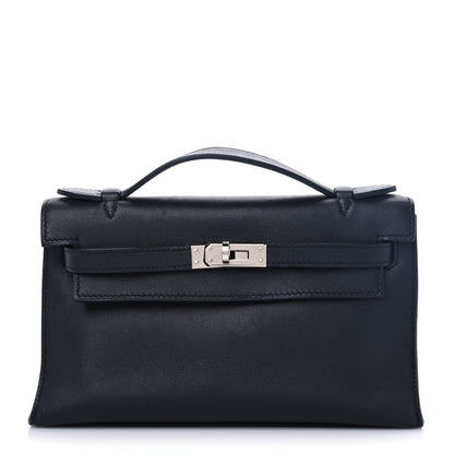 Hermes Swift Kelly Pochette Clutch Black 2 of 15