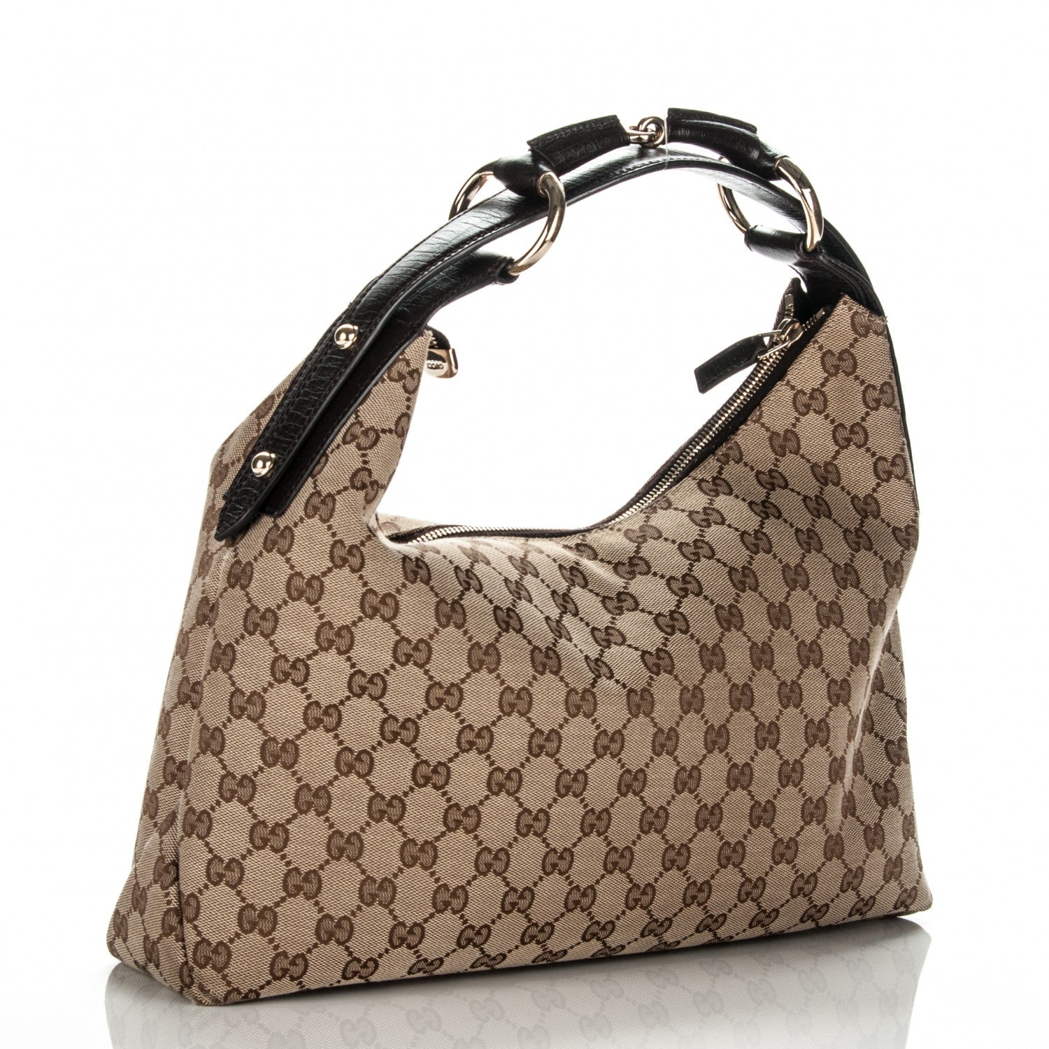 Gucci Monogram Medium Horsebit Chain Hobo Dark Brown 3 of 7