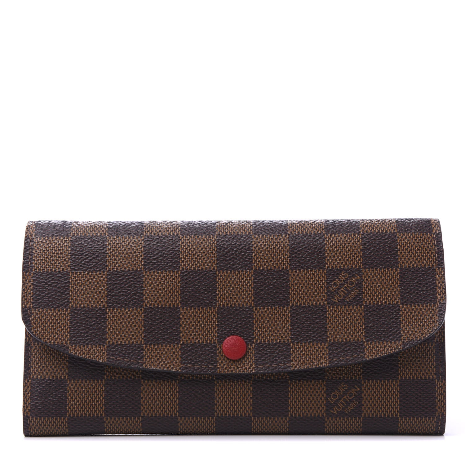 Louis Vuitton Damier Ebene Emilie Wallet Red 1 of 11