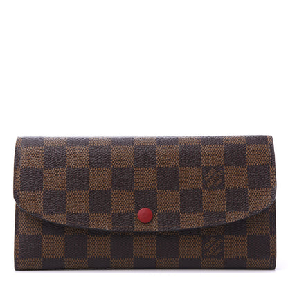 Louis Vuitton Damier Ebene Emilie Wallet Red 1 of 11
